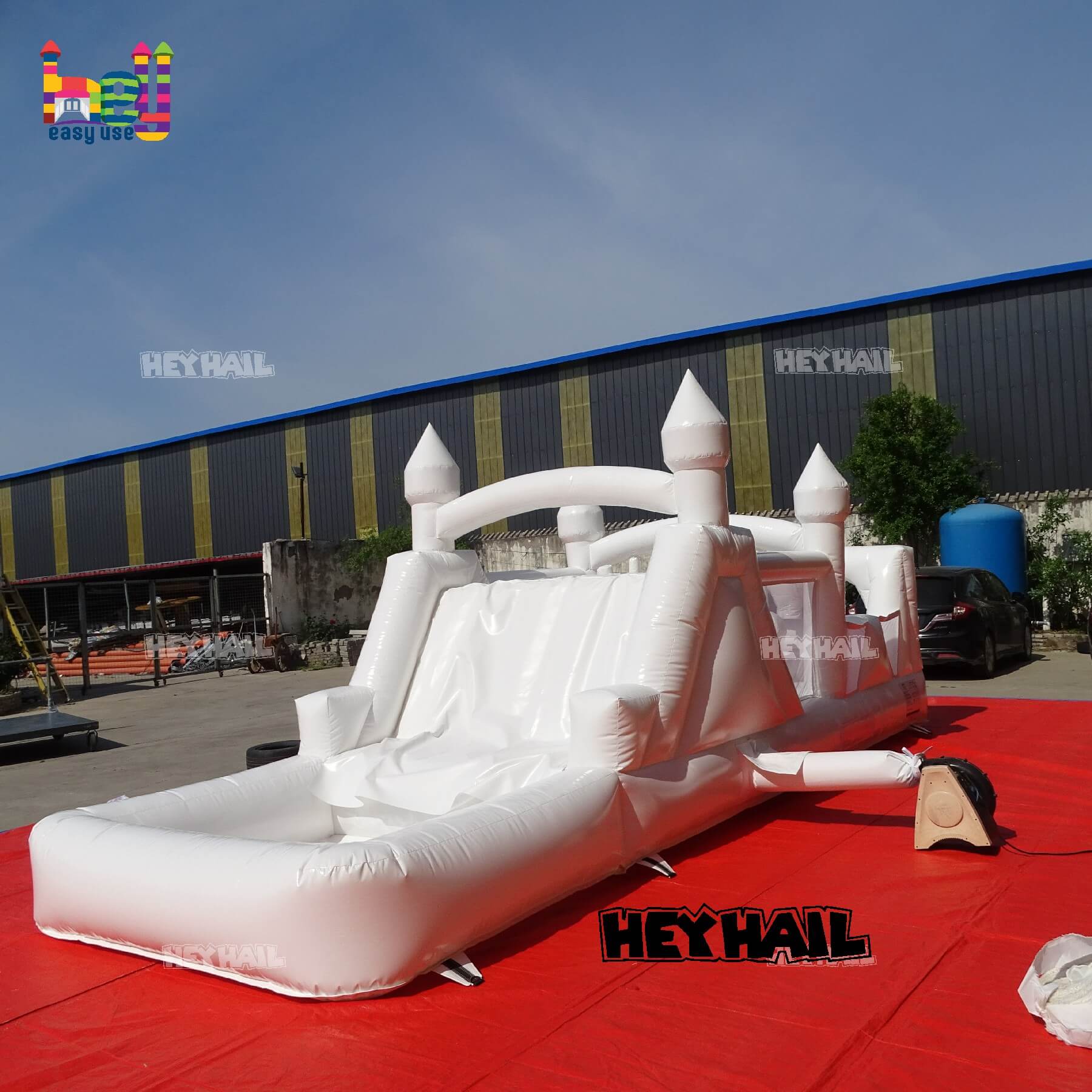 popular inflatable white obstacle bounce house on sale