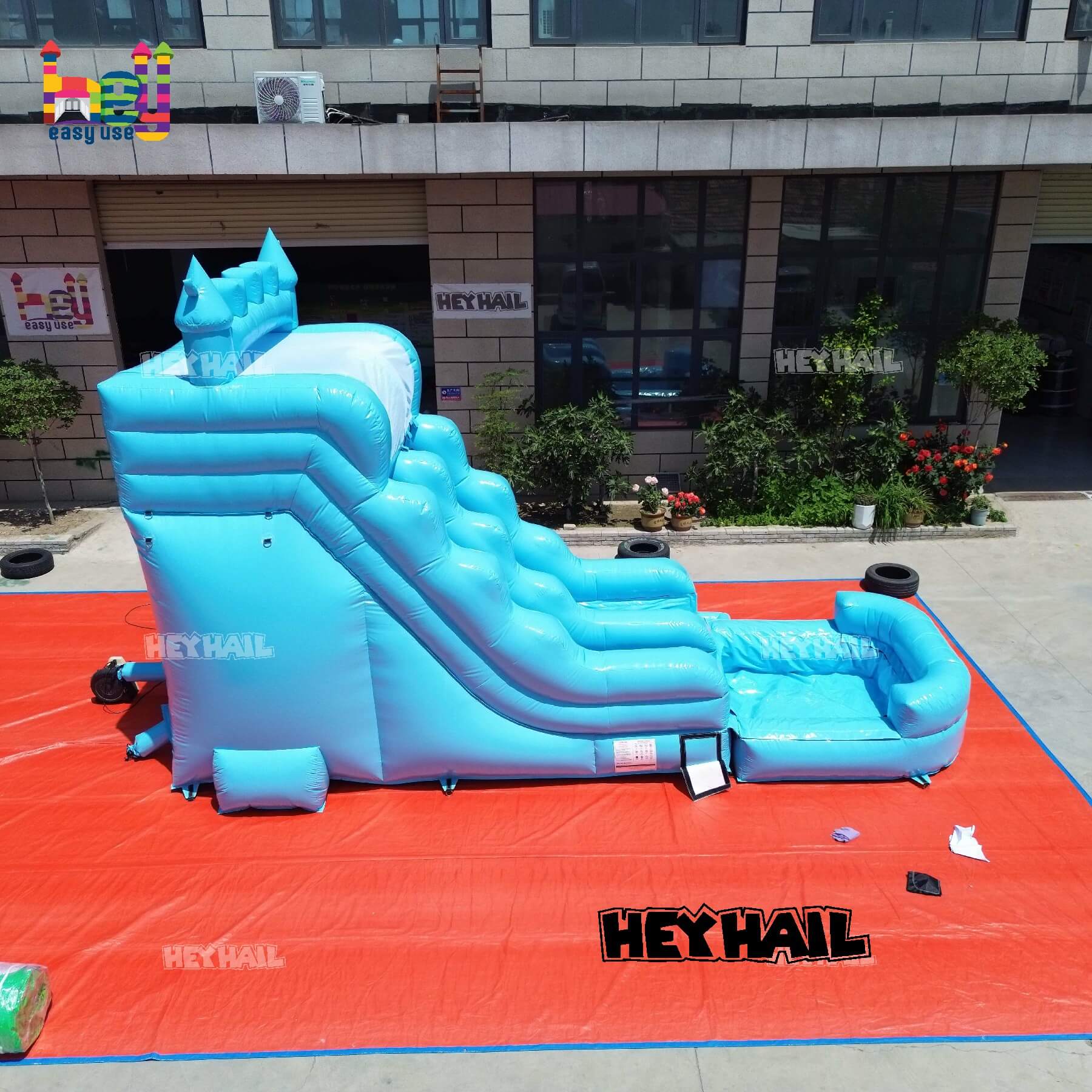 popular inflatable pastel blue16ft water slide on sale