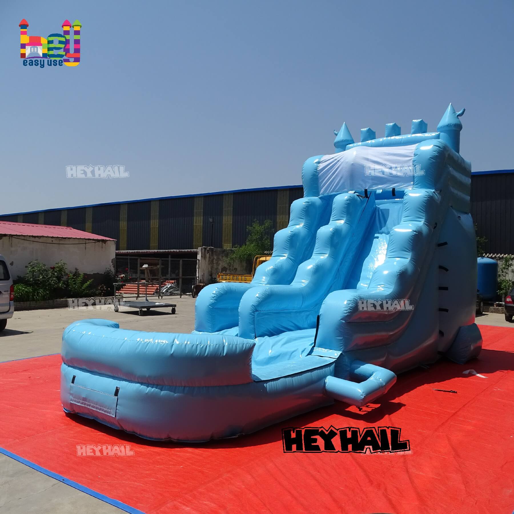 popular inflatable pastel blue16ft water slide on sale
