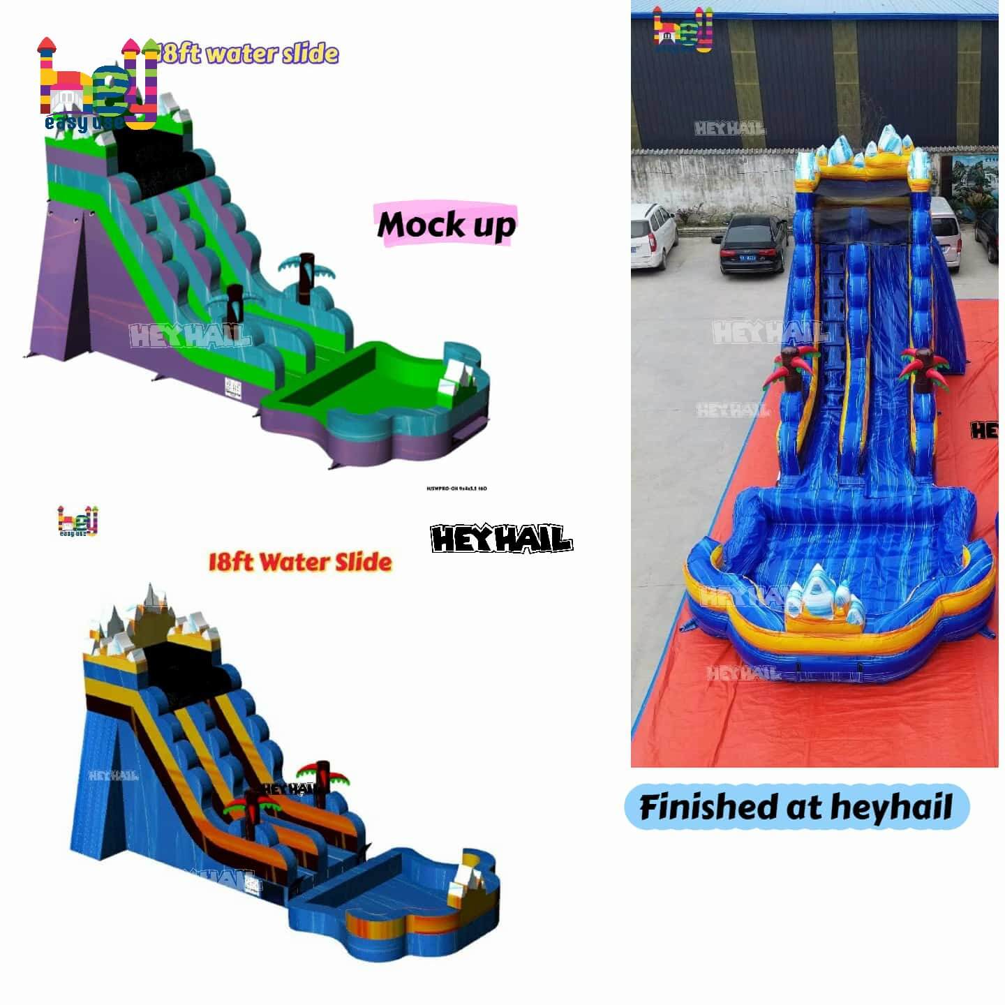 inflatable commercial PVC 18ft water slide on sale