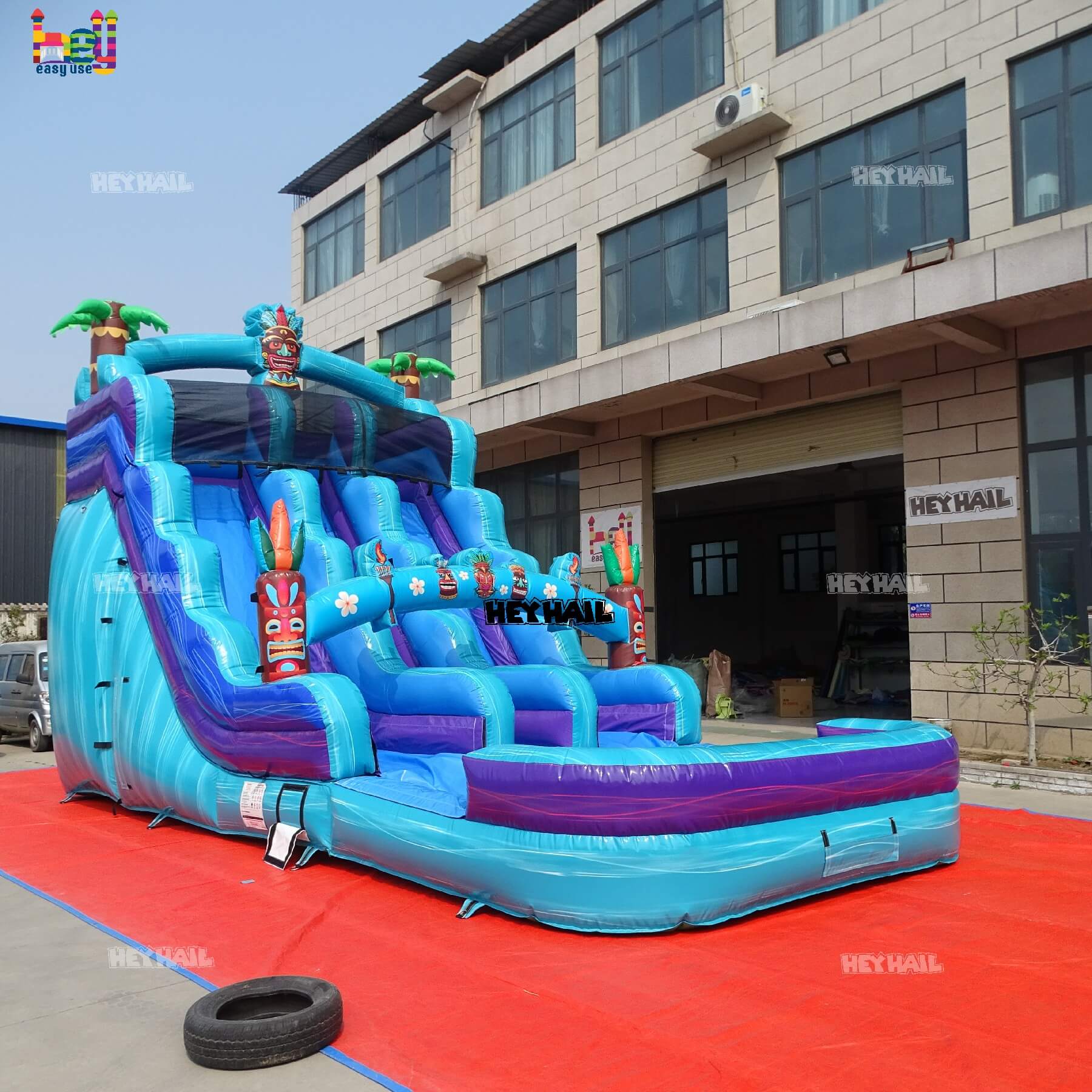 commercial inflatable 18ft dual lane water slide