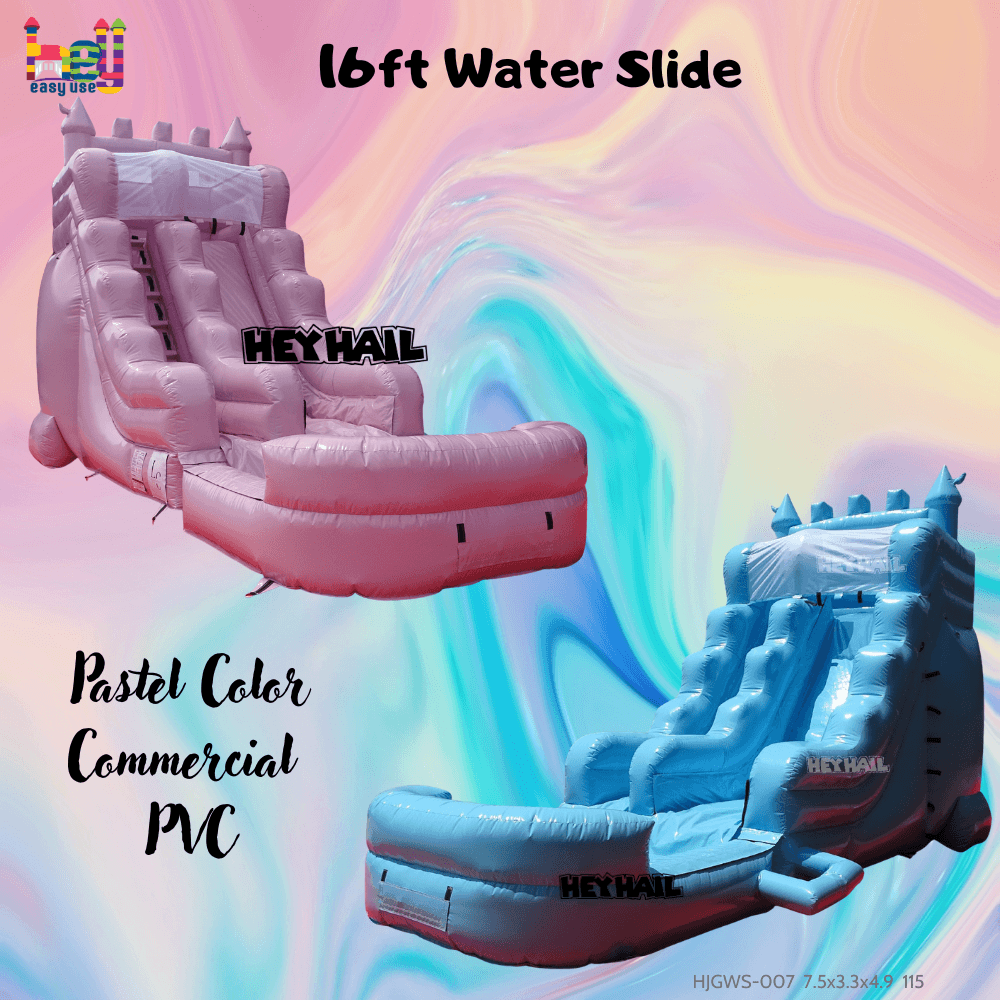 pastel color 16ft water slide on promotion