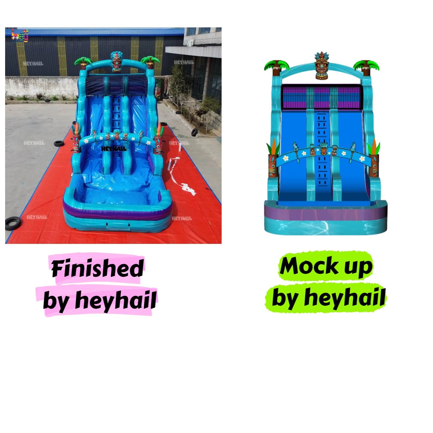 commercial inflatable 18ft dual lane water slide