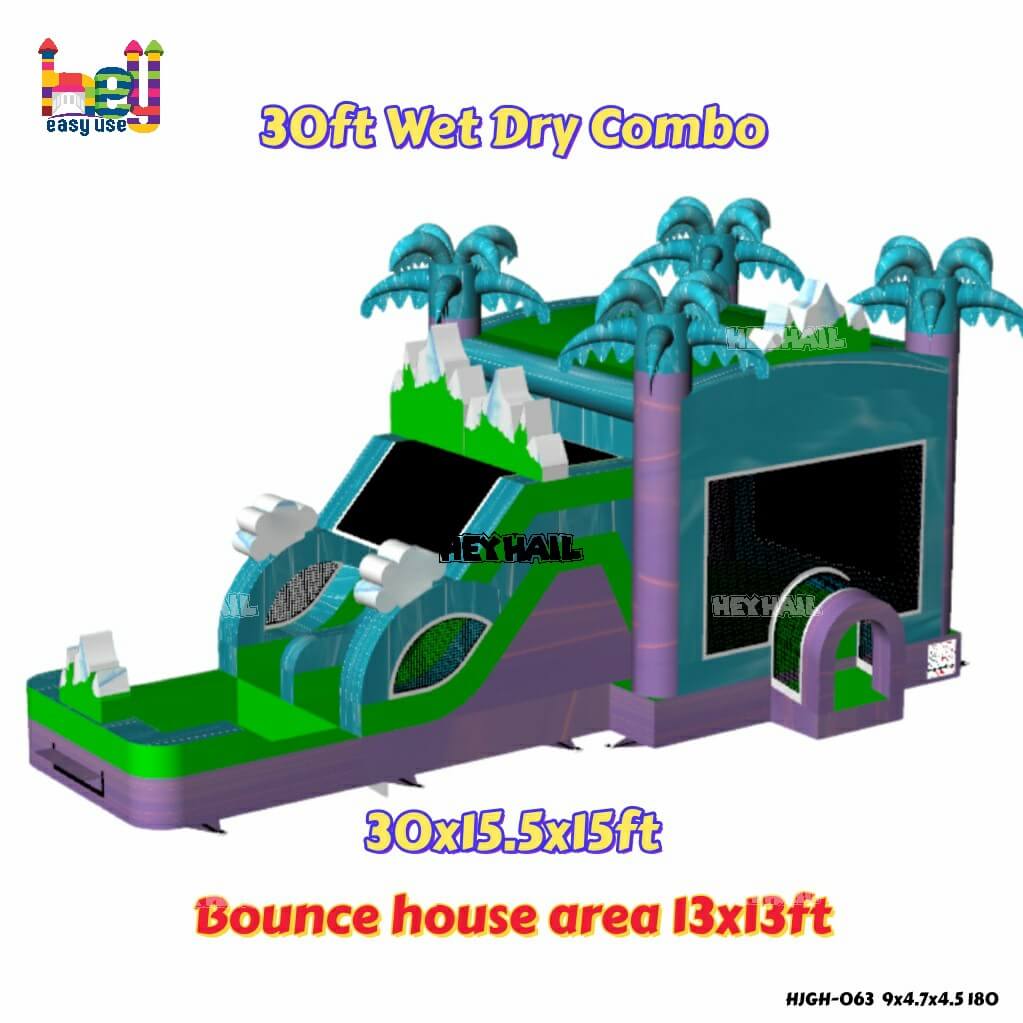 outdoor inflatable 30ft wet dry combo on promotion