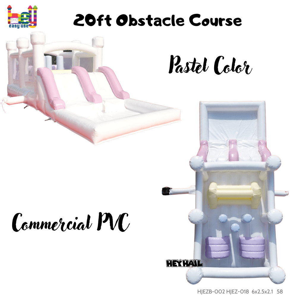 20ft obstacle course pastel color inflatable