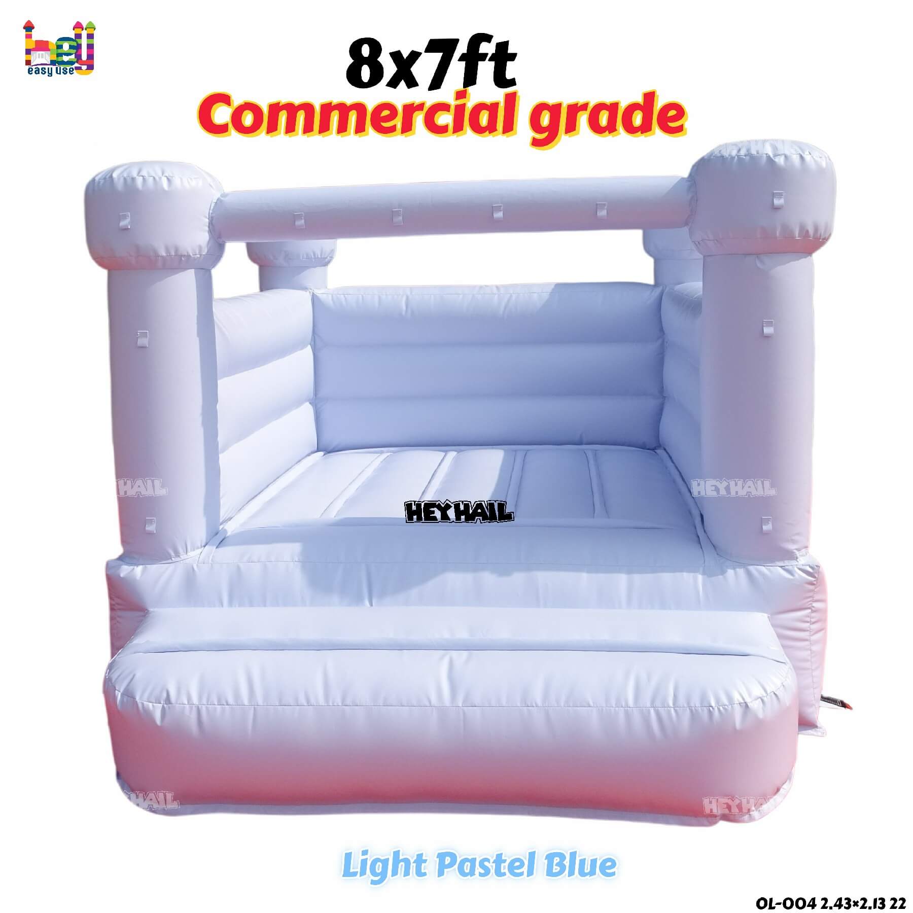 light pastel blue bounce house inflatable for sale