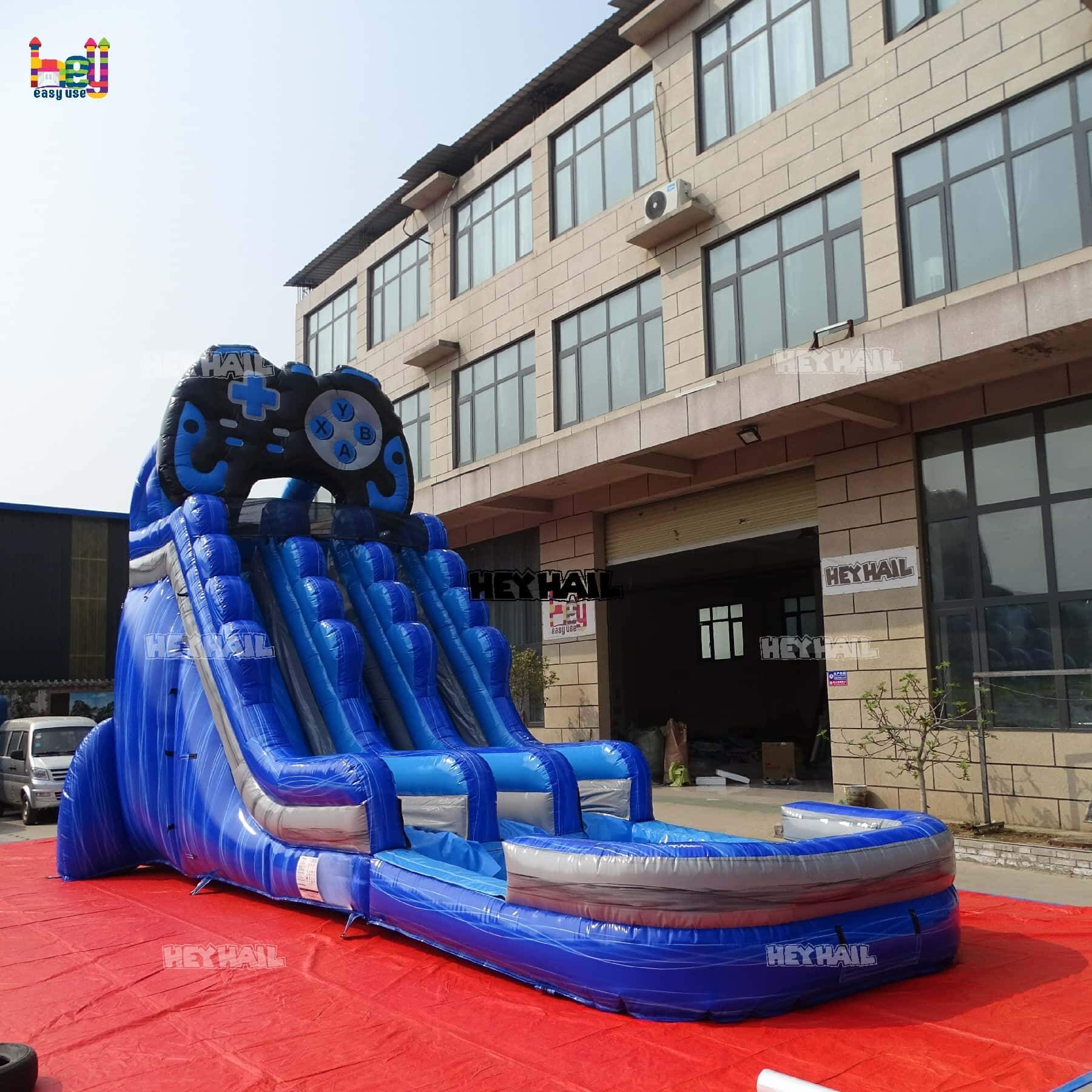 20ft dual lane water slide inflatable on sale