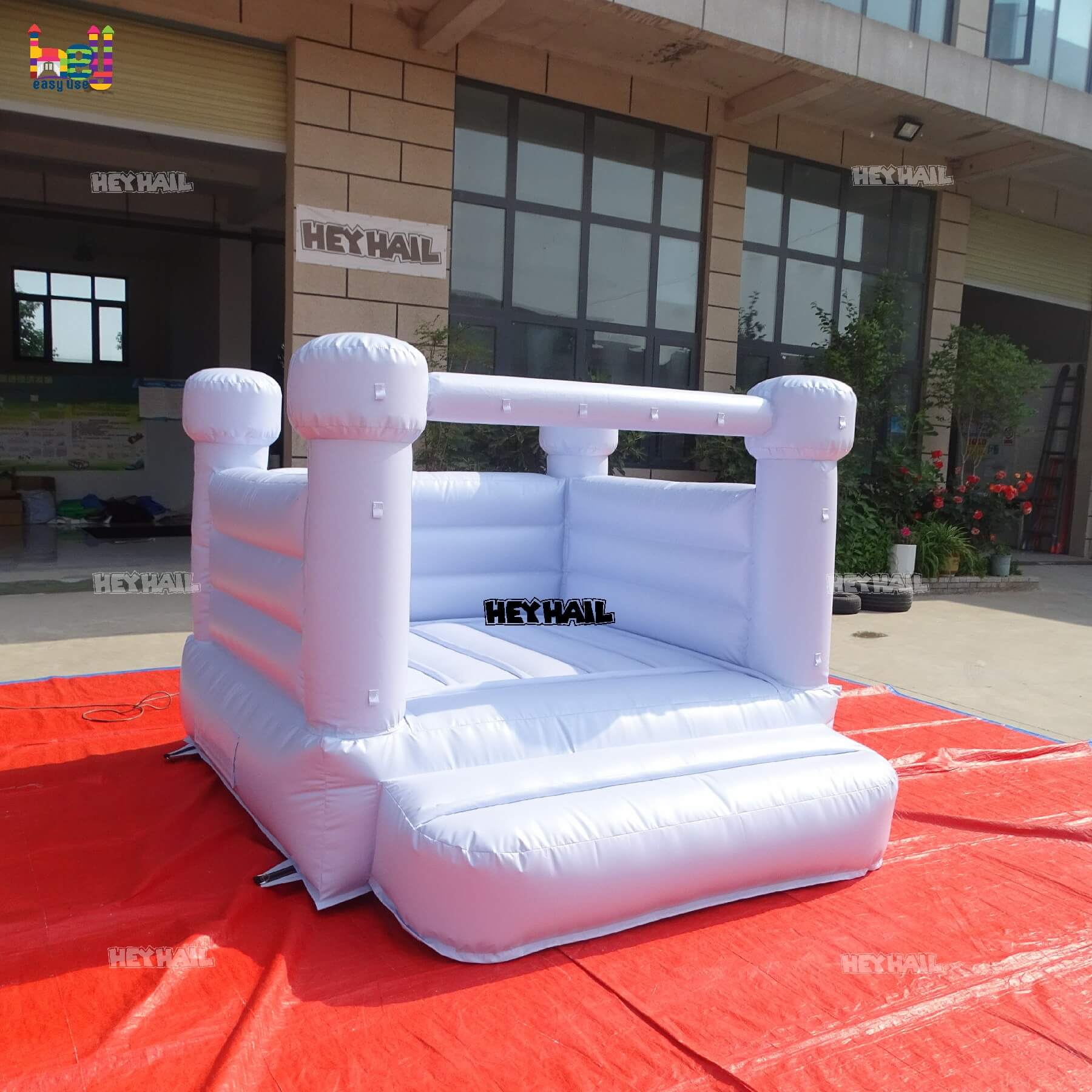 light pastel blue bounce house inflatable for sale