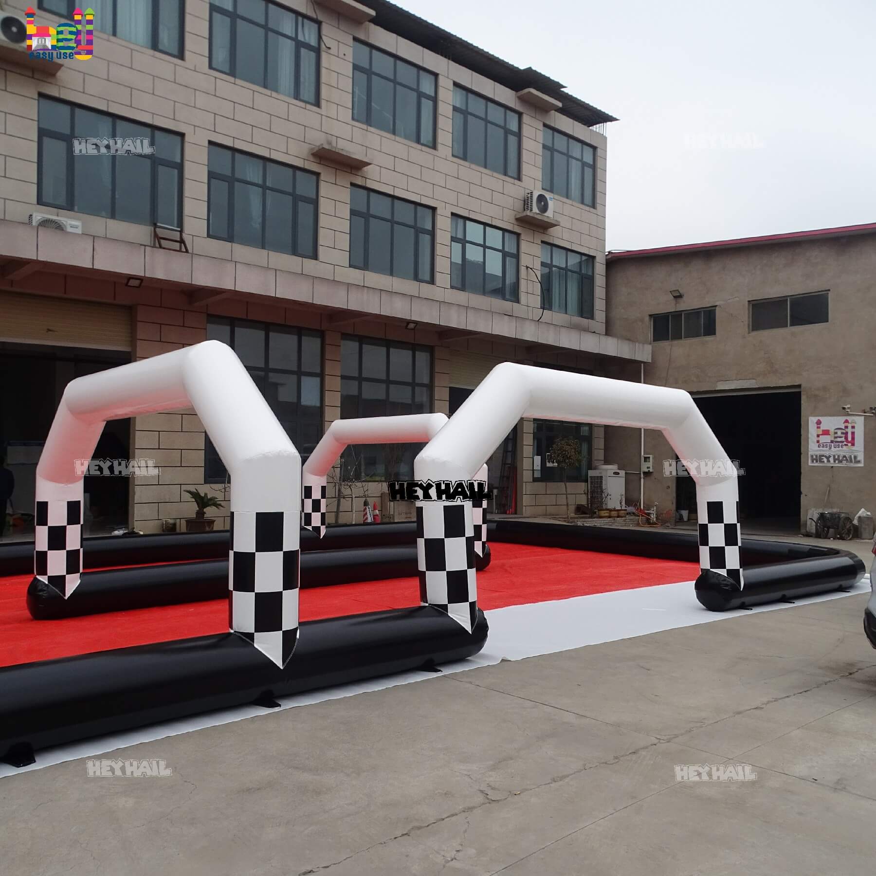 outdoor race track inflatable bounce house