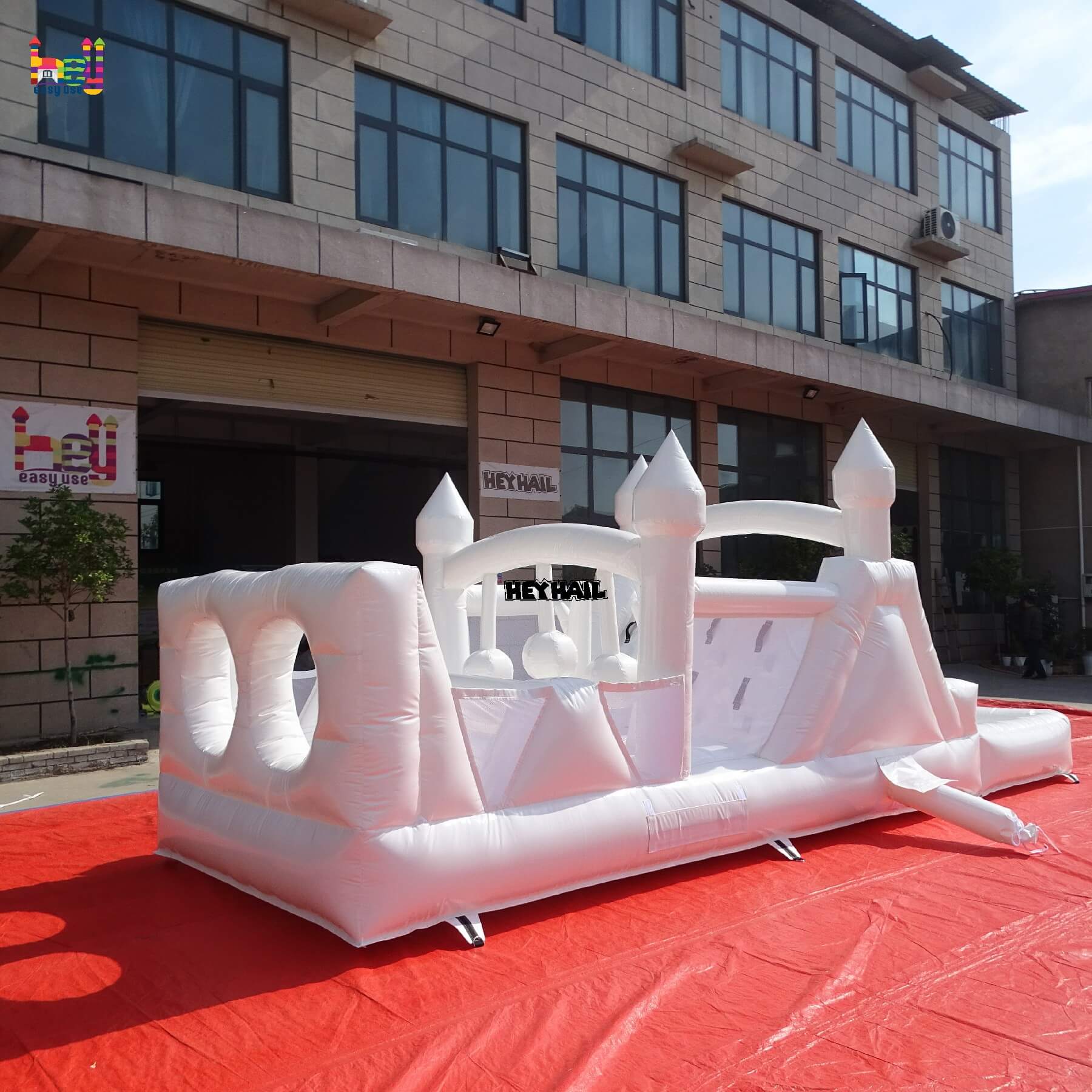 pure white inflatable obstacle course on promotion