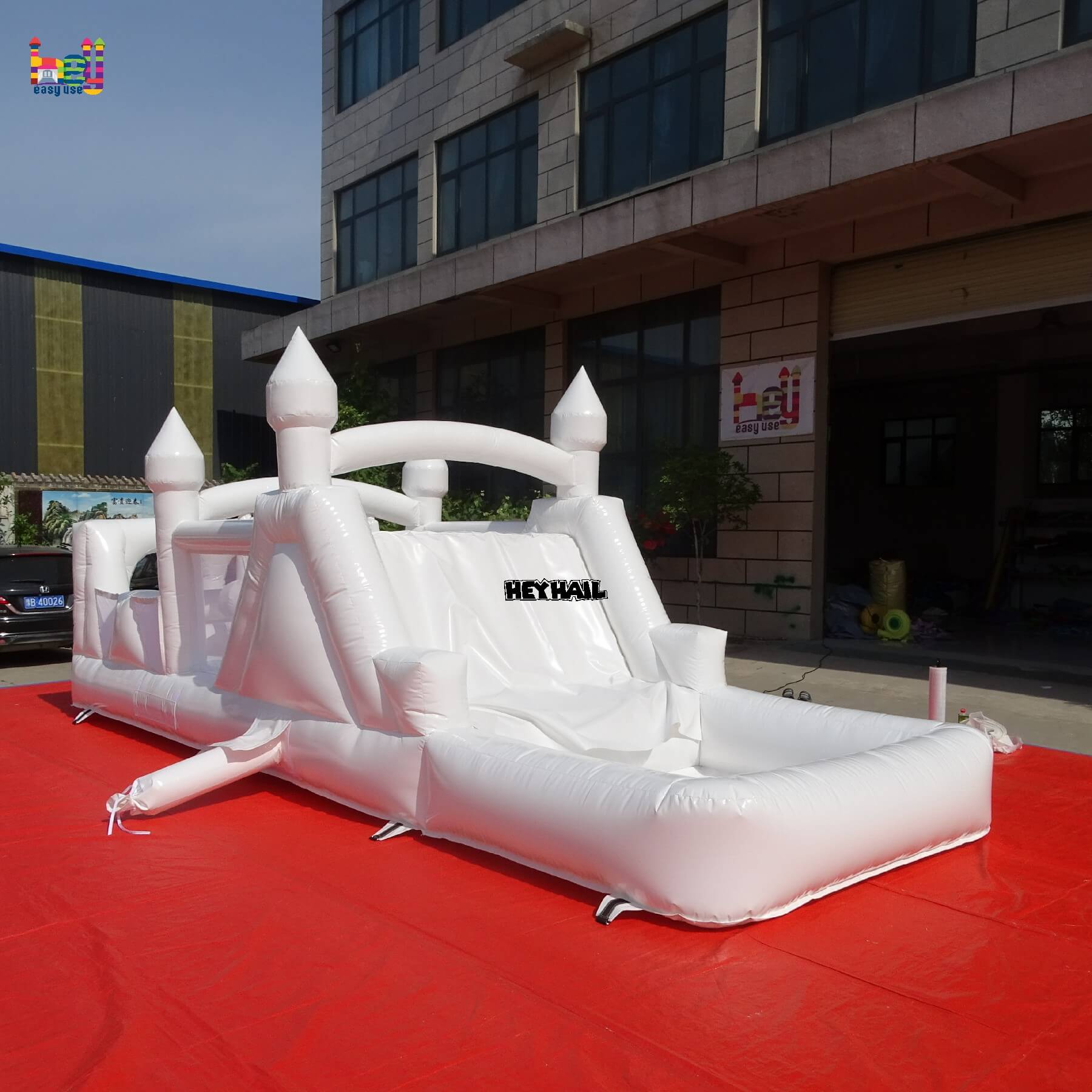 pure white inflatable obstacle course on promotion