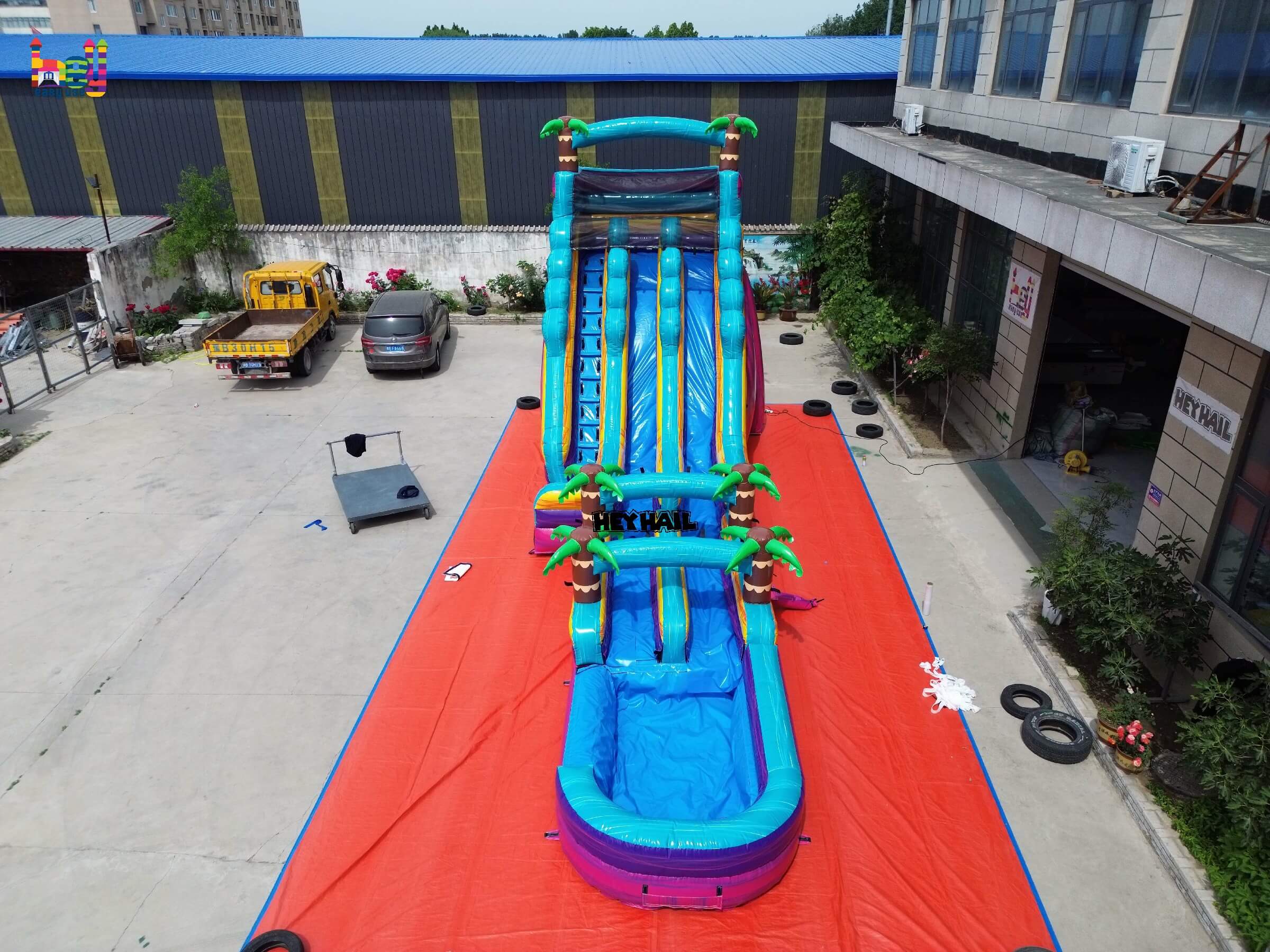 commercial 22ft inflatable water slide with slip and slide