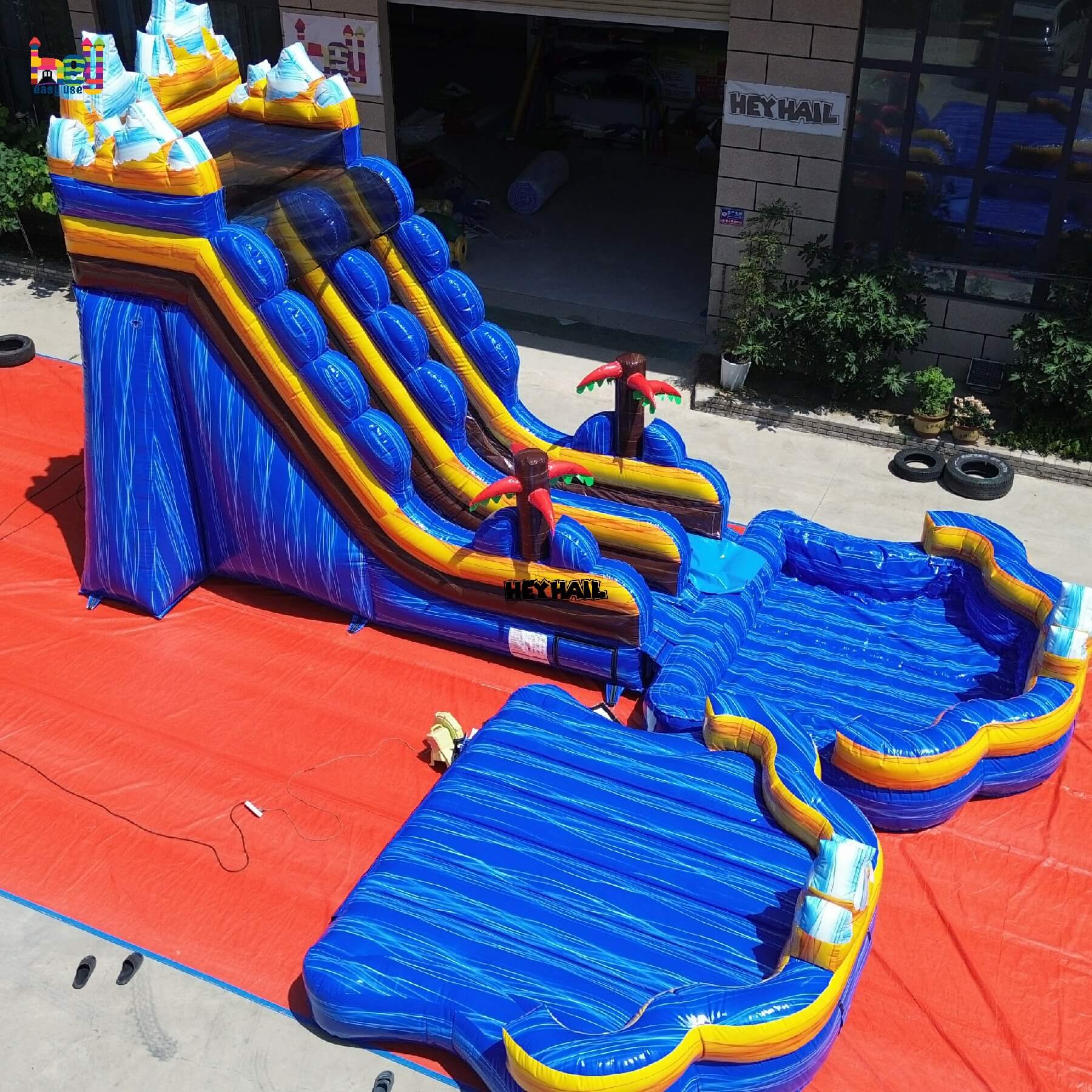 commercial inflatable 18ft water slide for summer fun