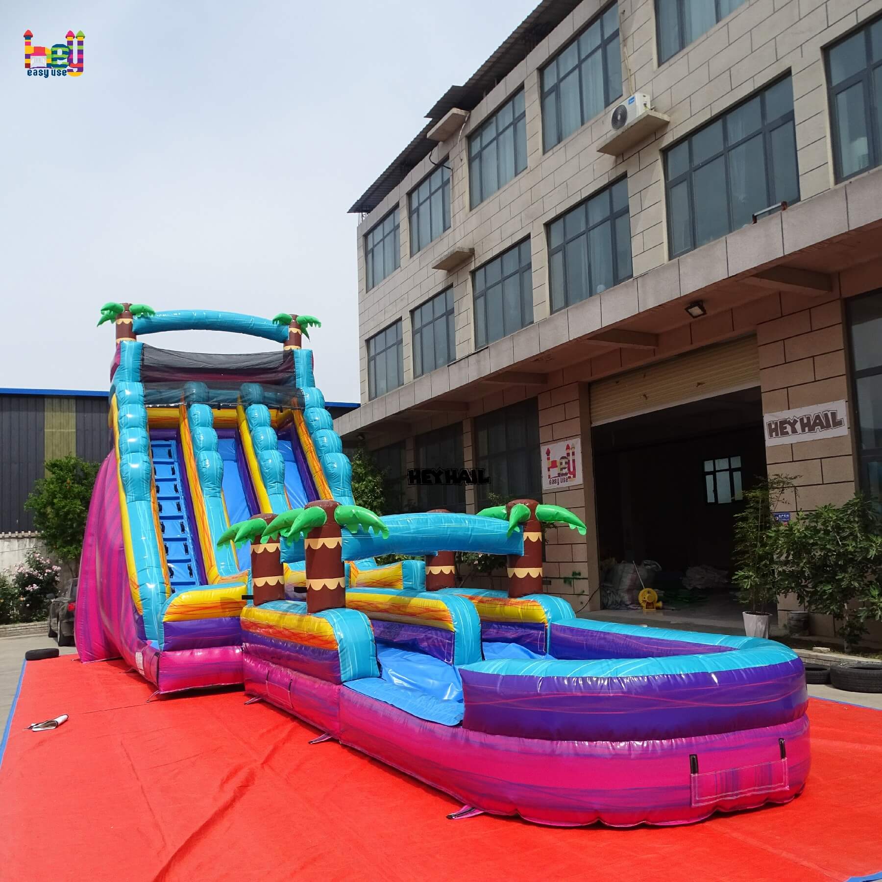 commercial 22ft inflatable water slide with slip and slide