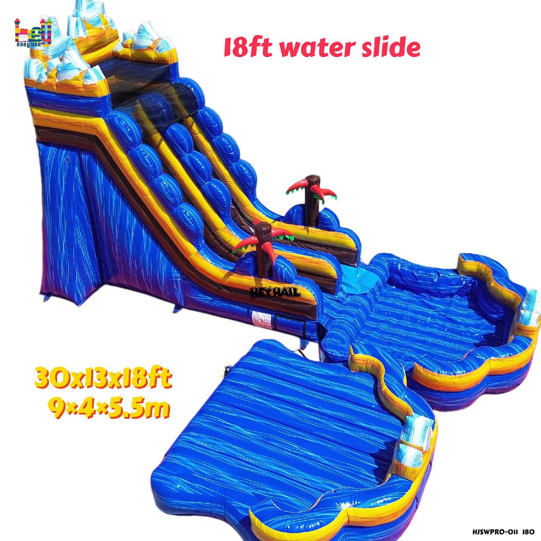 commercial inflatable 18ft water slide for summer fun