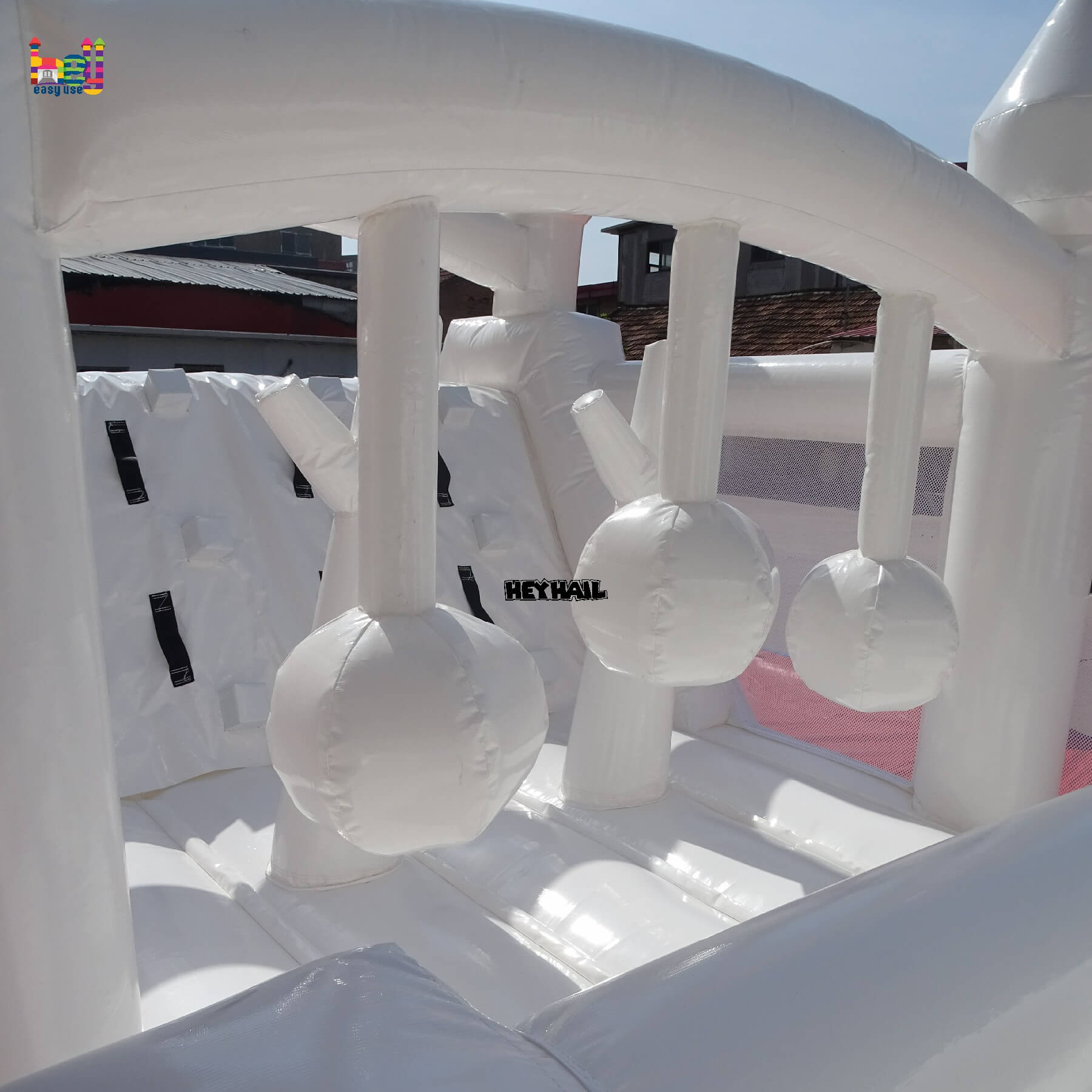 pure white inflatable obstacle course on promotion