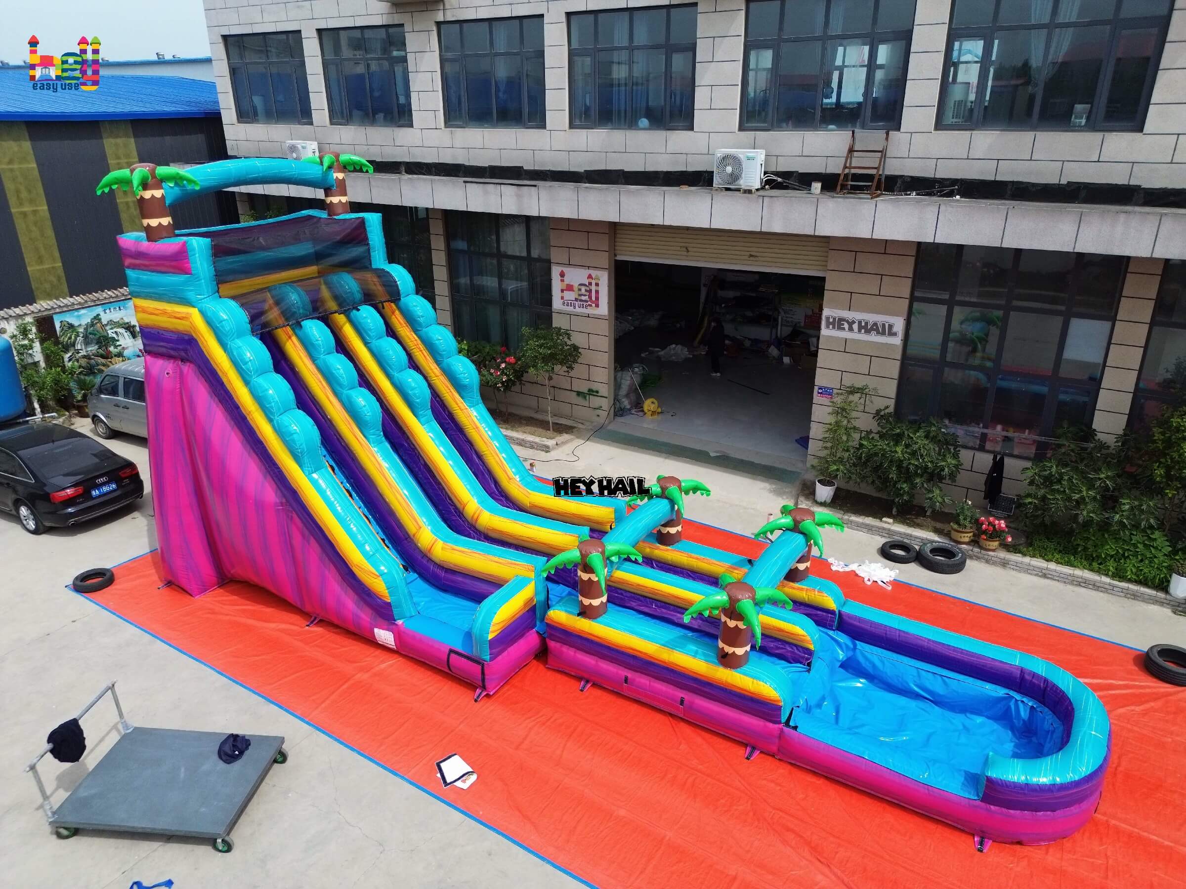 commercial 22ft inflatable water slide with slip and slide