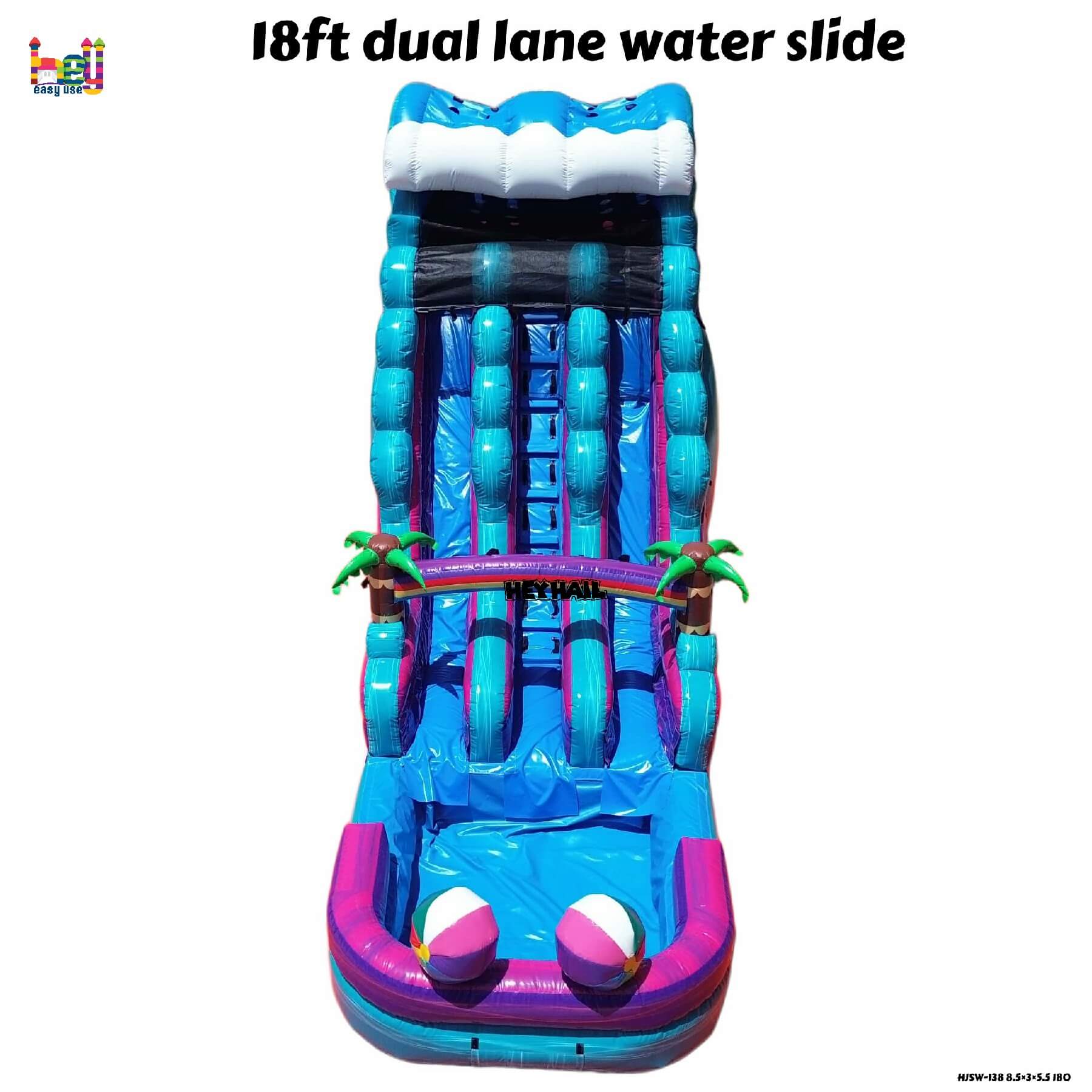 commercial PVC inflatable 18ft dual lane water slide on sale