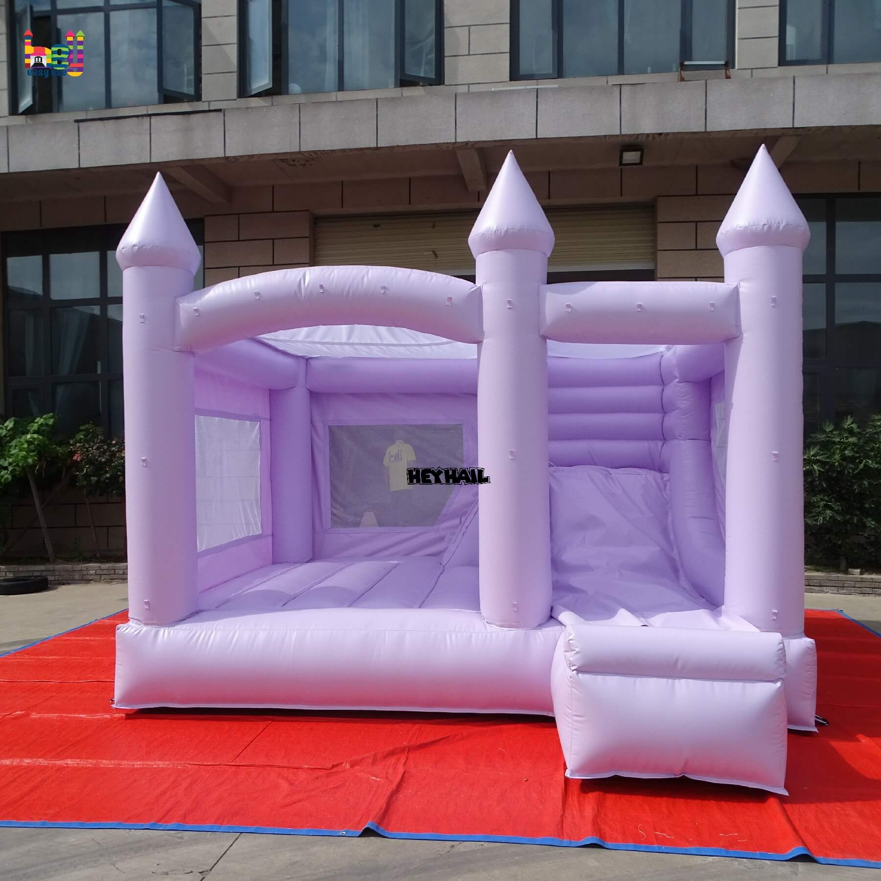 hot sell 13ft pastel purple bounce house with slide