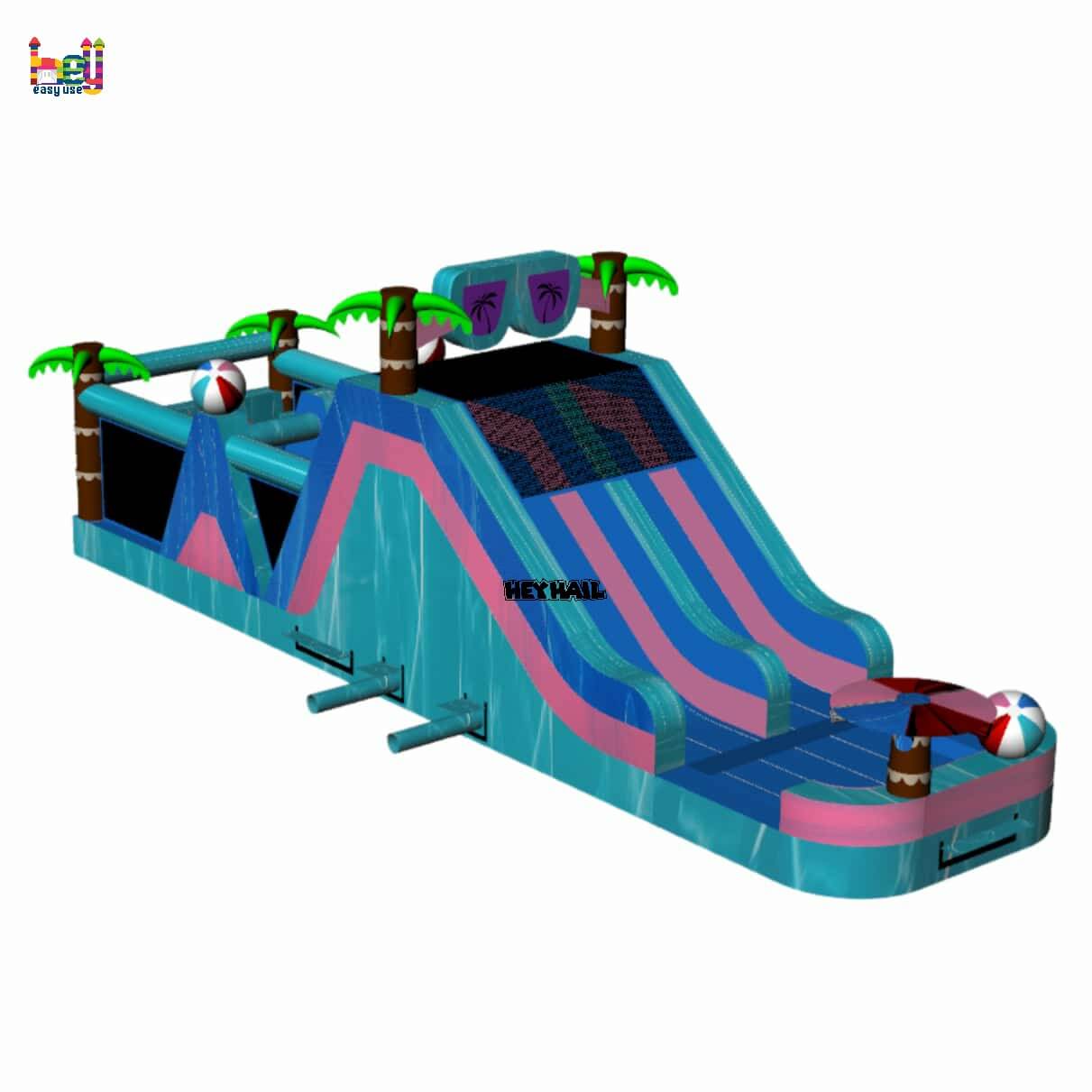 commercial 40ft dual lane obstacle course 