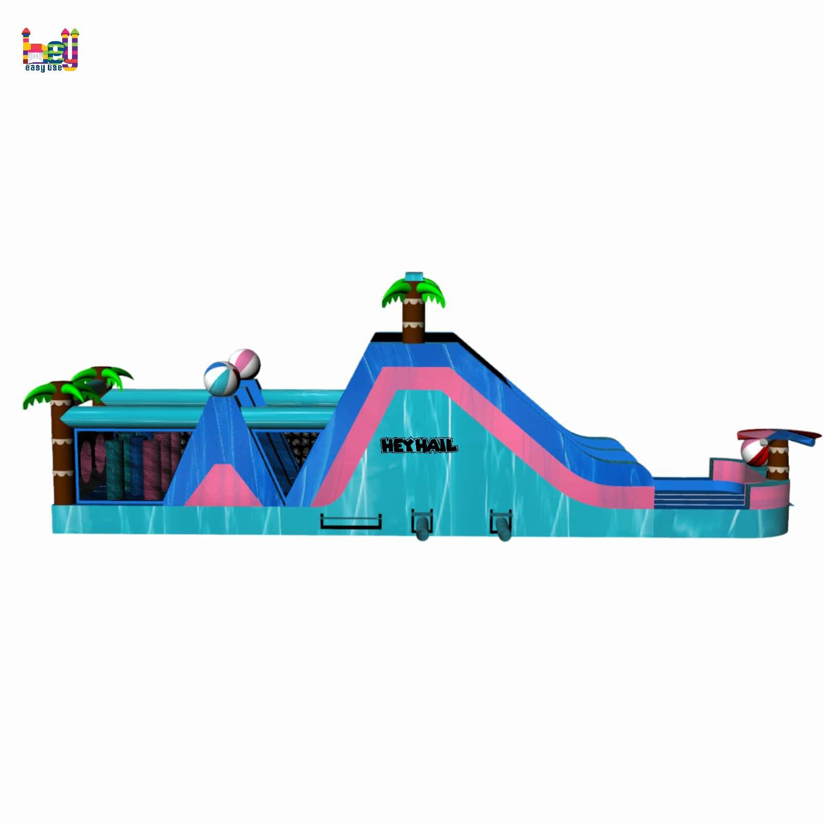 commercial 40ft dual lane obstacle course 