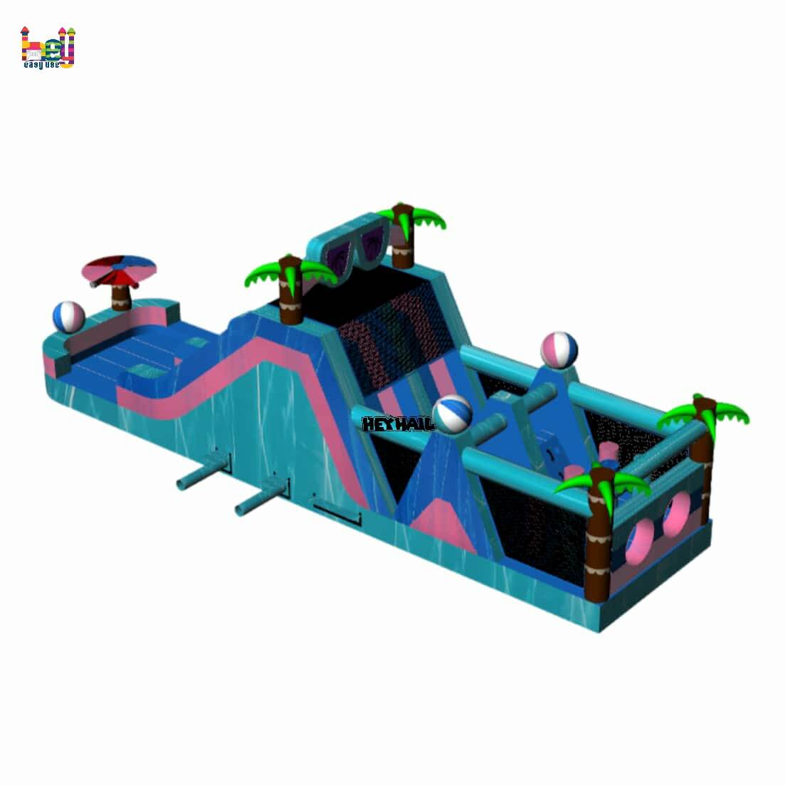 commercial 40ft dual lane obstacle course 