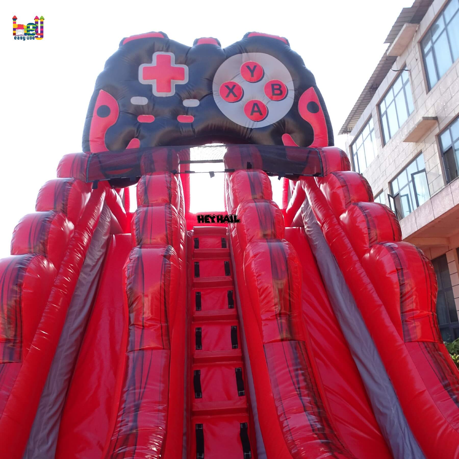 hot sale inflatable game theme 20ft dual lane water slide 