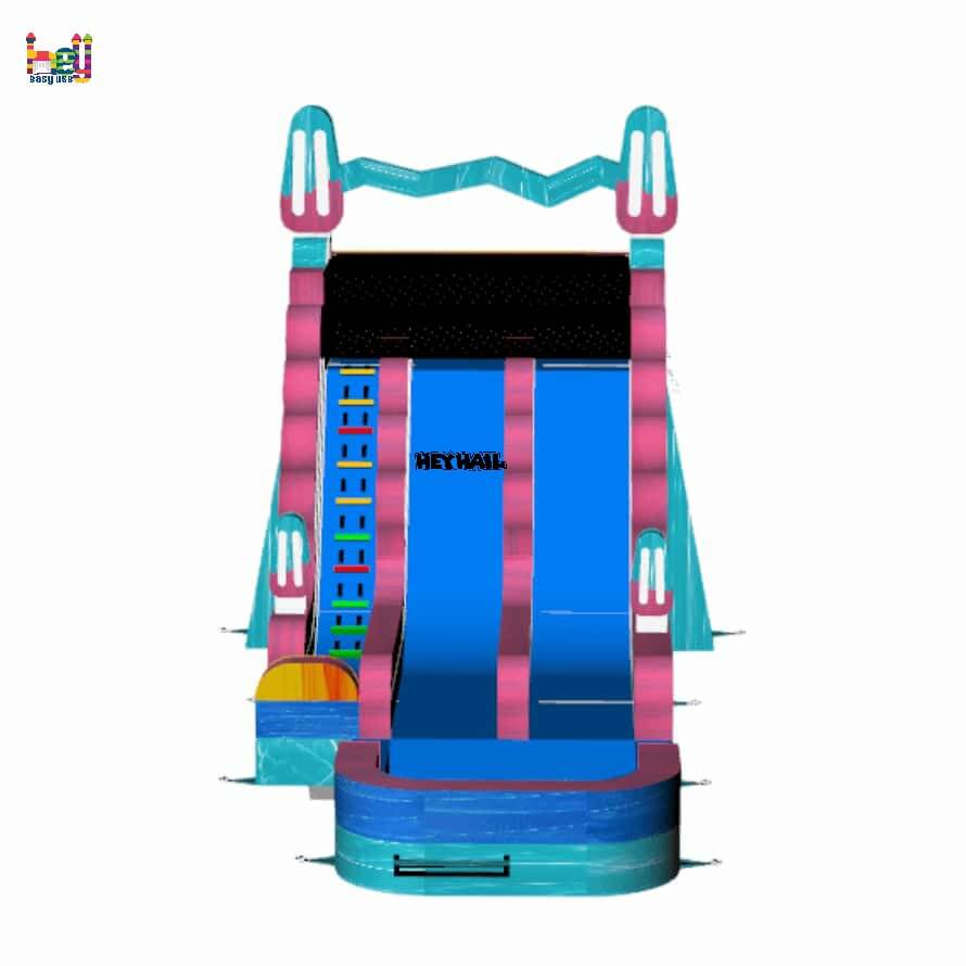 new design 20ft dual lane water slide with left ladder