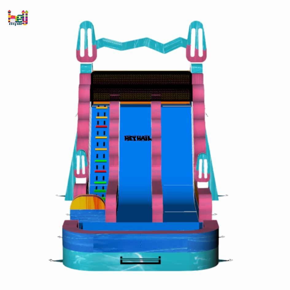 new design 20ft dual lane water slide with left ladder