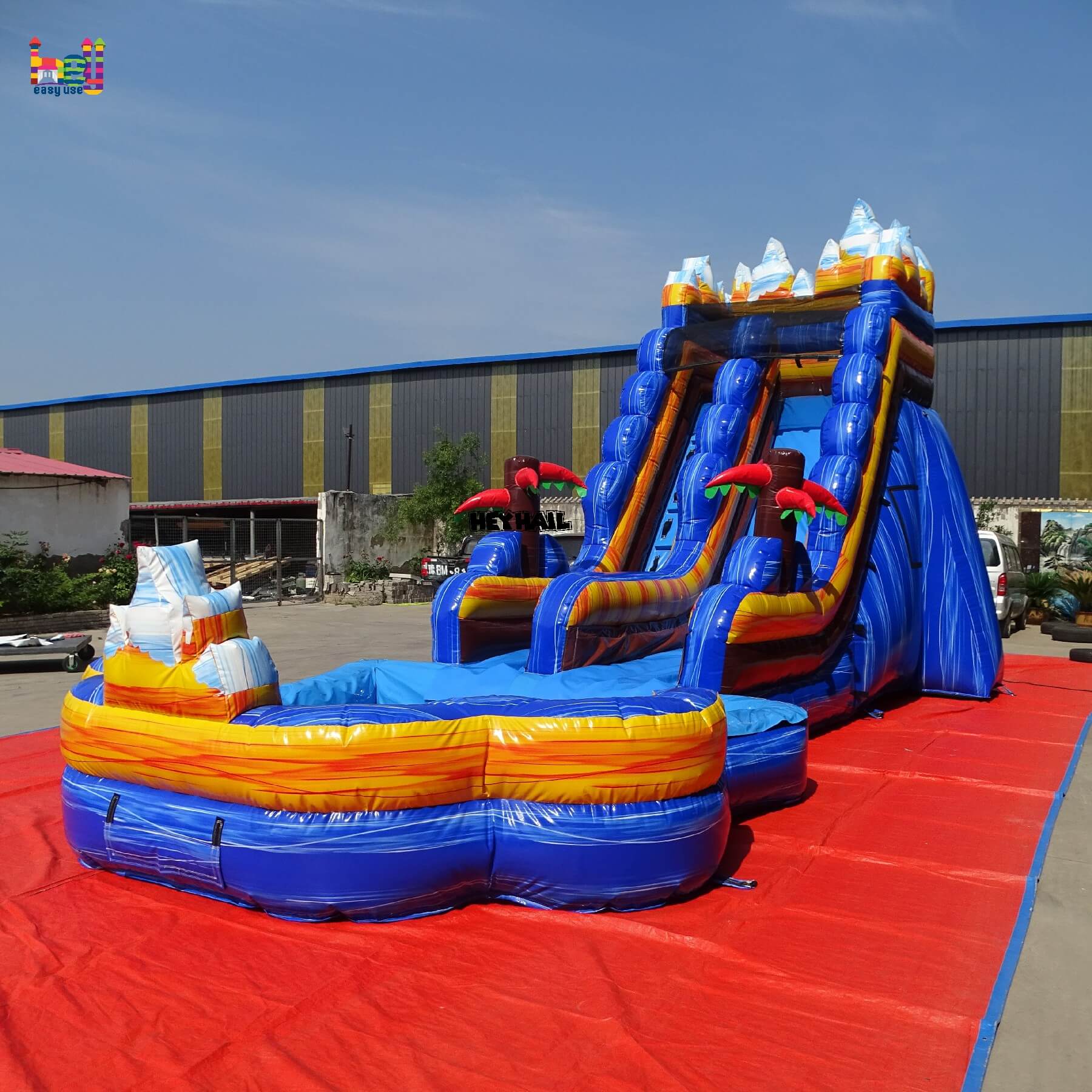 commercial 18ft single lane water slide on sale