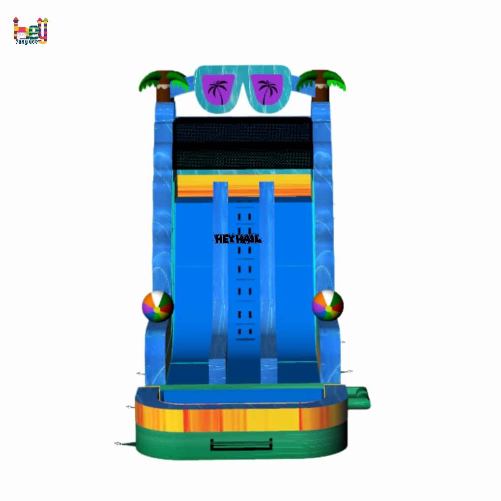 new 20ft dual lane water slide with detached pool