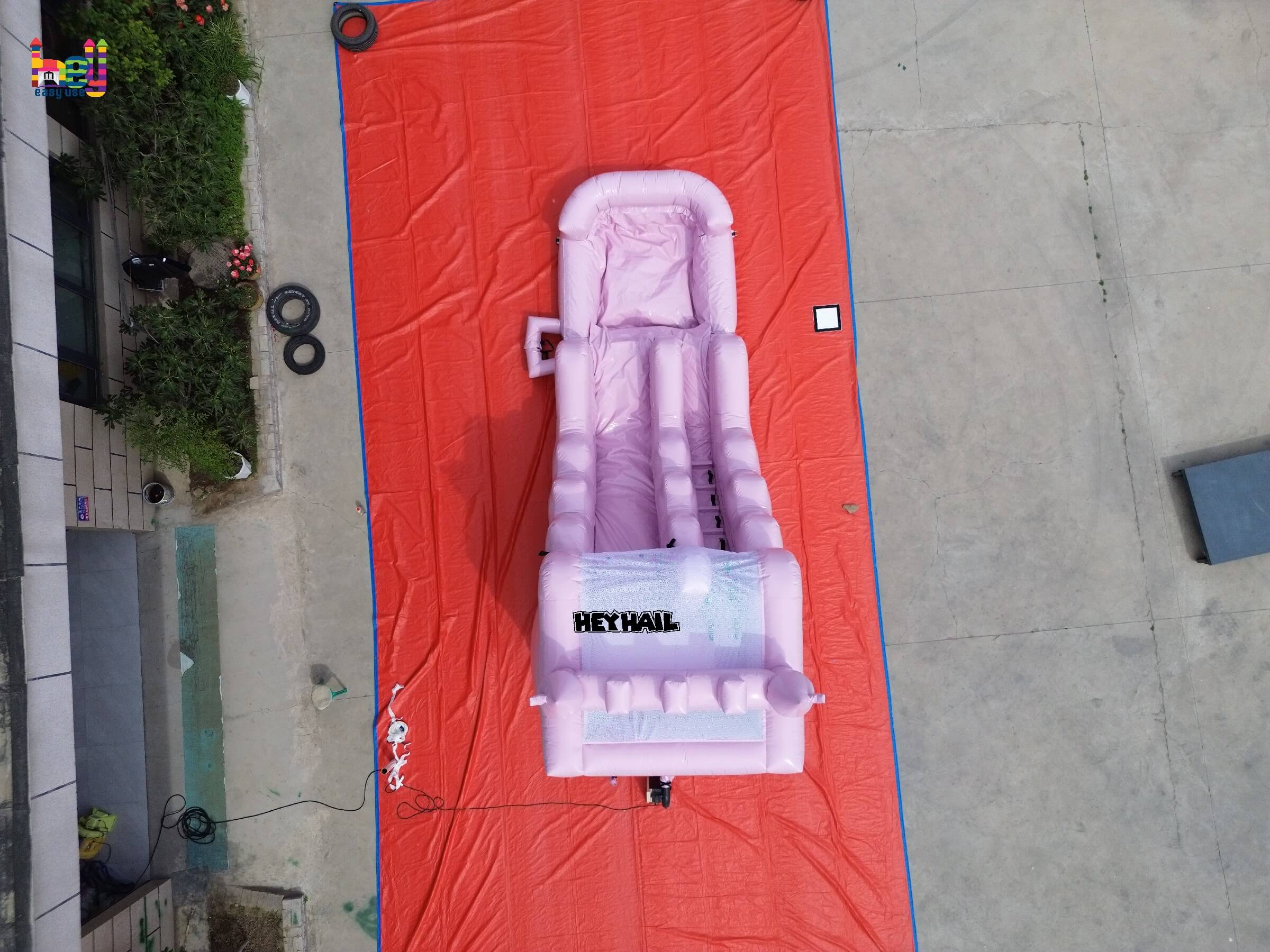 inflatable pastel pink 16ft water slide commercial PVC